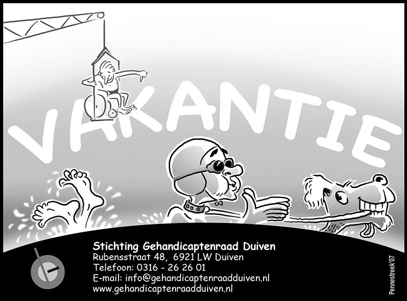 Blinde man zwemt samen met geleidehond
